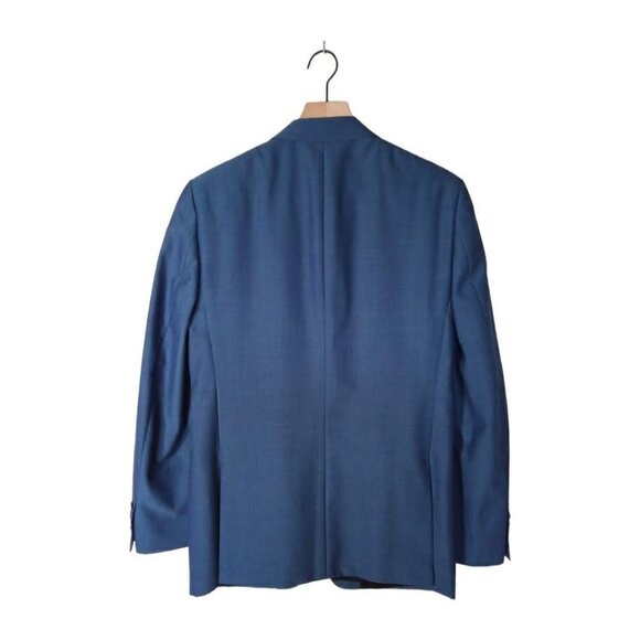 CALVIN Klein Blue Wool Mohair Exteme Slim Fit Single Breasted Blazer Sz 38R - Picture 2 of 5